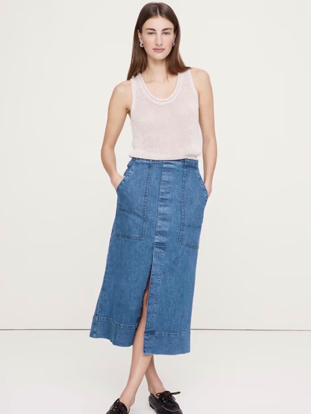 Midi Denim Skirt